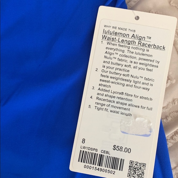 NWT Lululemon Align Waist-Length Racerback - Picture 5 of 5